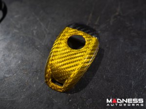 Alfa Romeo Giulia Key Fob Cover - Carbon Fiber - Yellow Candy Main/ Black Accents Alfa Romeo Giulia Key Fob Cover - Carbon Fiber - Yellow Candy Main/ Black Accents
